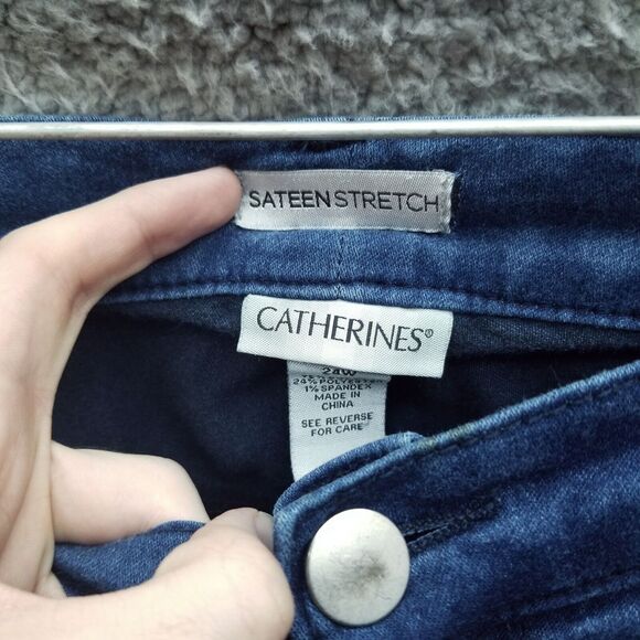 Catherines Women's 24W Sateen Stretch Blue Bootcut Jeans 45.5" 28.5" 14.5" - Picture 6 of 12